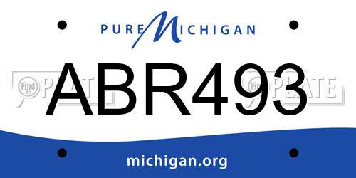 ABR493 Michigan License Plate