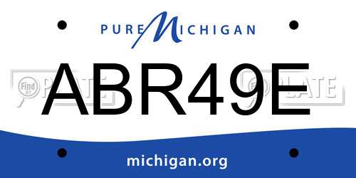 ABR49E Michigan License Plate