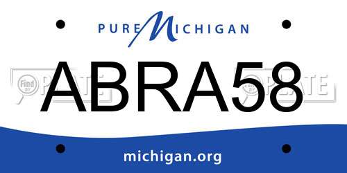 ABRA58 Michigan License Plate