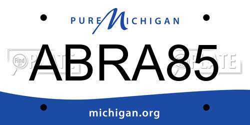 ABRA85 Michigan License Plate