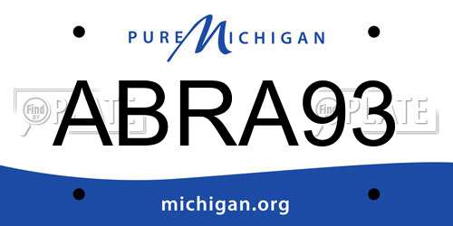 ABRA93 Michigan License Plate
