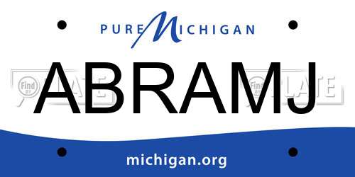ABRAMJ Michigan License Plate