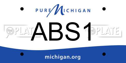ABS1 Michigan License Plate