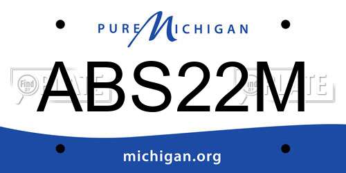 ABS22M Michigan License Plate
