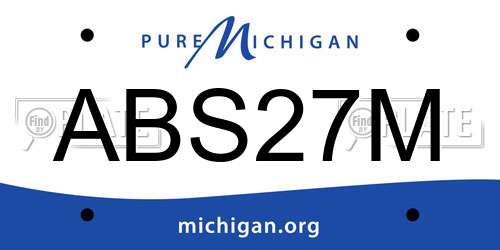 ABS27M Michigan License Plate