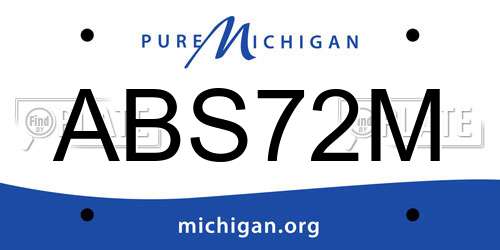 ABS72M Michigan License Plate