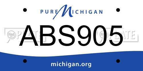 ABS905 Michigan License Plate
