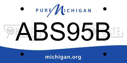 ABS95B Michigan License Plate