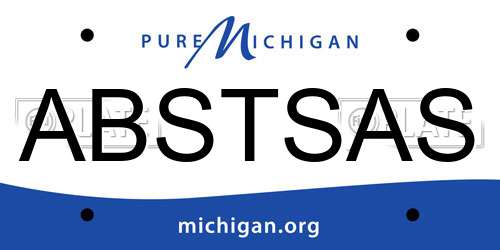ABSTSAS Michigan License Plate