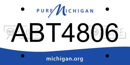 ABT4806 Michigan License Plate
