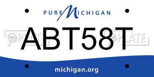 ABT58T Michigan License Plate