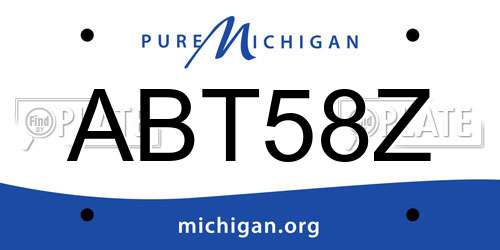 ABT58Z Michigan License Plate