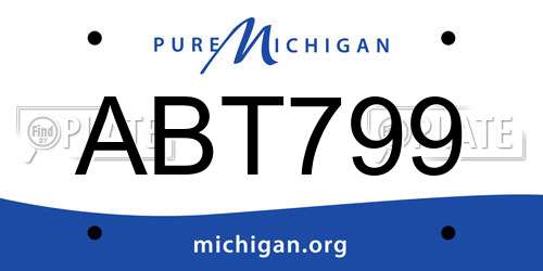 ABT799 Michigan License Plate