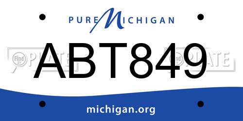 ABT849 Michigan License Plate
