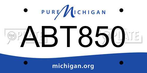 ABT850 Michigan License Plate