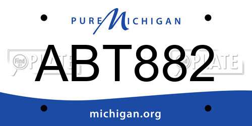 ABT882 Michigan License Plate