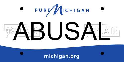 ABUSAL Michigan License Plate