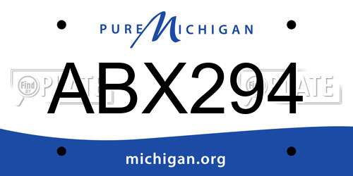 ABX294 Michigan License Plate
