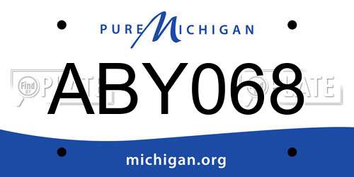ABY068 Michigan License Plate