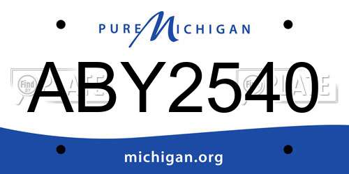 ABY2540 Michigan License Plate