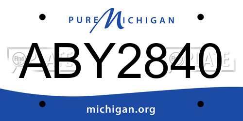 ABY2840 Michigan License Plate