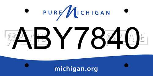 ABY7840 Michigan License Plate