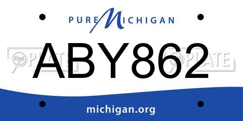 ABY862 Michigan License Plate