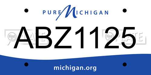 ABZ1125 Michigan License Plate