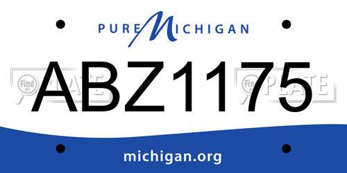 ABZ1175 Michigan License Plate