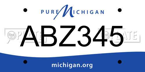 ABZ345 Michigan License Plate