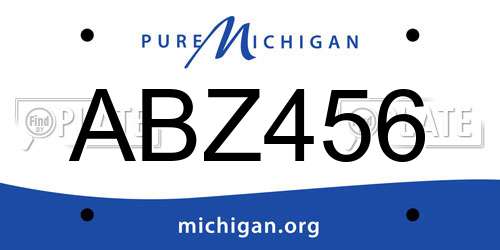 ABZ456 Michigan License Plate
