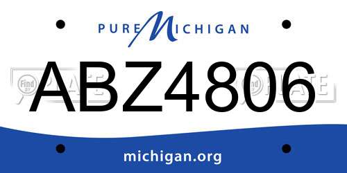 ABZ4806 Michigan License Plate
