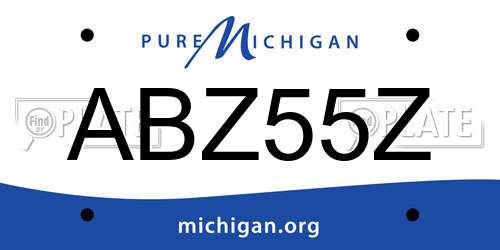 ABZ55Z Michigan License Plate