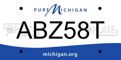 ABZ58T Michigan License Plate