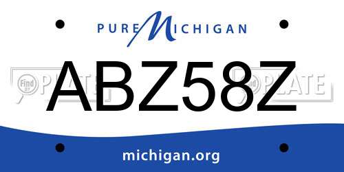 ABZ58Z Michigan License Plate