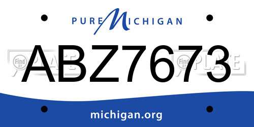 ABZ7673 Michigan License Plate