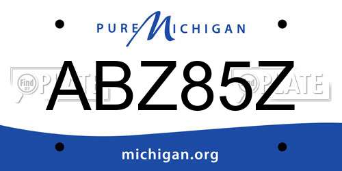 ABZ85Z Michigan License Plate