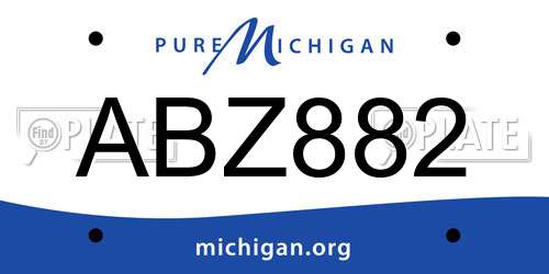 ABZ882 Michigan License Plate