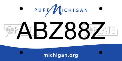 ABZ88Z Michigan License Plate