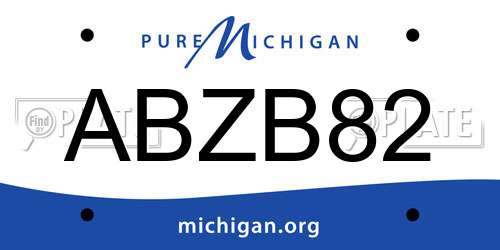 ABZB82 Michigan License Plate