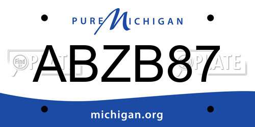 ABZB87 Michigan License Plate
