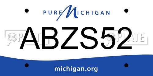 ABZS52 Michigan License Plate