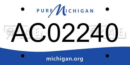 AC02240 Michigan License Plate