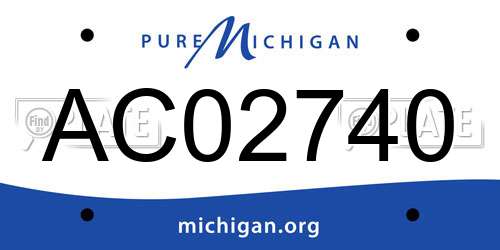 AC02740 Michigan License Plate