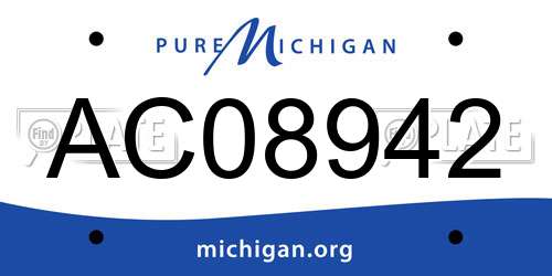 AC08942 Michigan License Plate