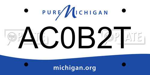 AC0B2T Michigan License Plate