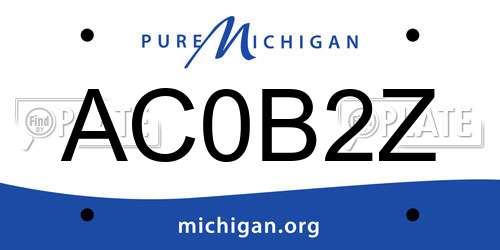 AC0B2Z Michigan License Plate