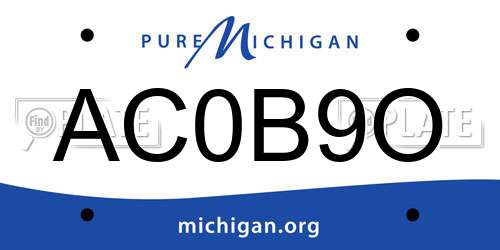 AC0B9O Michigan License Plate