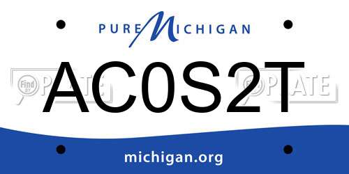 AC0S2T Michigan License Plate