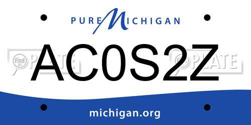 AC0S2Z Michigan License Plate